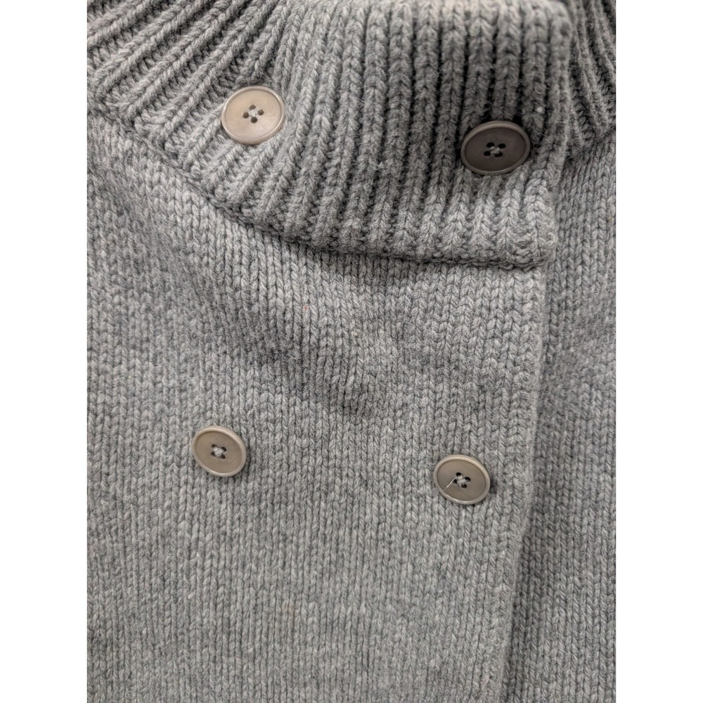 Talbots Wool Cashmere Double Breasted Funnel Neck Cardigan Sweater Gray- XL - Picture 5 of 6
